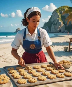 Seller Woman On Beach Diamond Painting