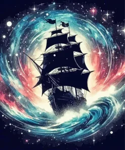 Ship Silhouette Diamond Painting