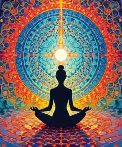 Silhouette Meditating Diamond Painting