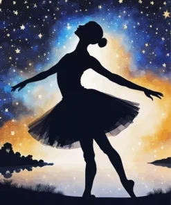 Silhouette Of A Ballerina Diamond Painting