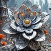 Silver Flower Art Diamond Painting