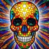 Skull Stained Glass Diamond Painting