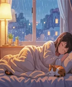 Sleeping Girl Anime Art Diamond Painting