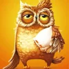 Sleepy Owl Cartoon Diamond Painting