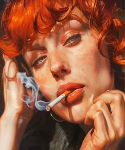 Smoking Woman Diamond Painting