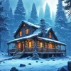Snowy Cabin Diamond Painting