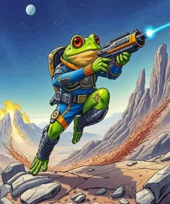 Space Frog Art Diamond Painting