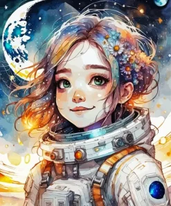 Space Girl Diamond Painting