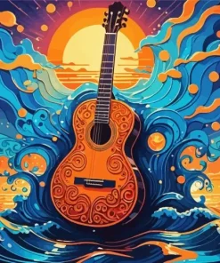 Spanish Guitar Art Diamond Painting