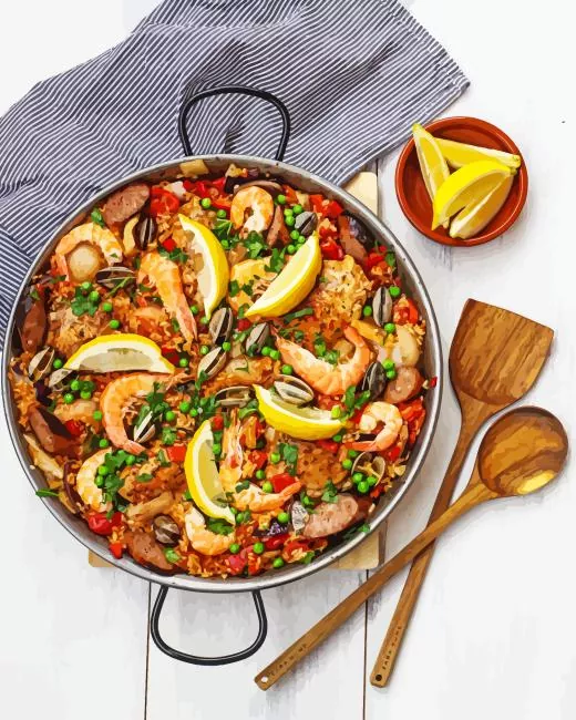 spanish paella dish Diamond By Numbers Spanish Paella Dish Diamond Painting