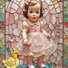 Stained Baby Girl With A Duck Diamond Painting