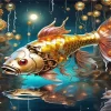 Steam Punk Golden Koi Diamond Painting