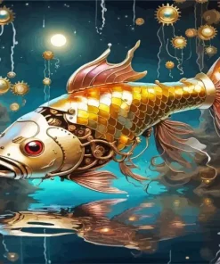 Steam Punk Golden Koi Diamond Painting