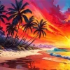 Sunset Beach Art Diamond Painting