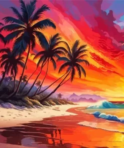 Sunset Beach Art Diamond Painting