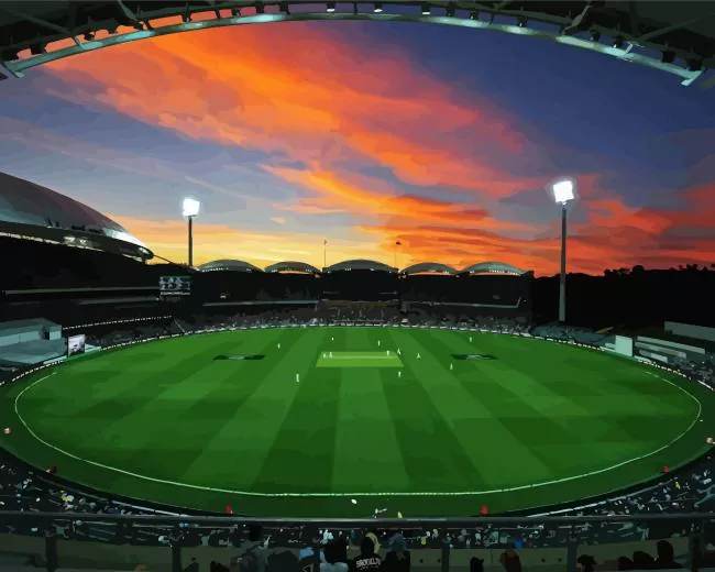 sunset over Adelaide oval Diamond With Numbers Sunset Over Adelaide Oval Diamond Painting