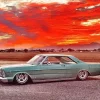Sunset Slammed Ford Galaxie Diamond Painting