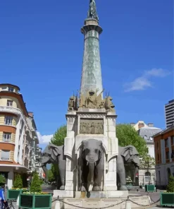 The Elephant Fountain In Chambery Diamond Painting