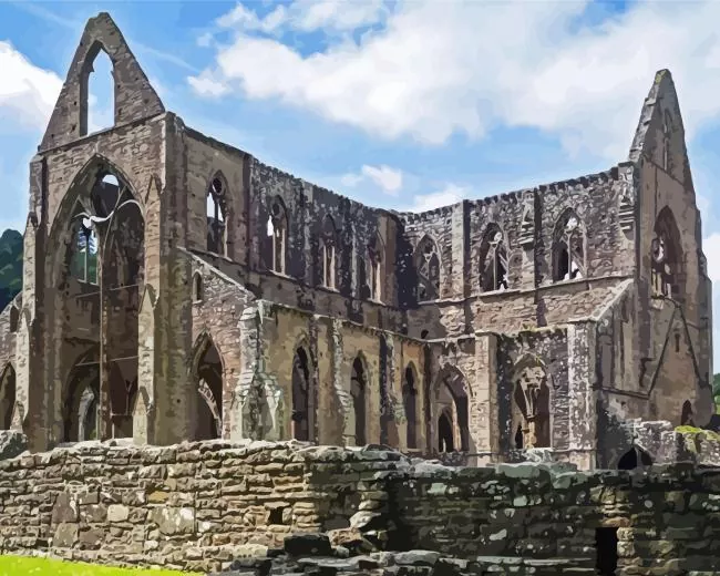tintern abbey in wales Diamond With Numbers Tintern Abbey In Wales Diamond Painting