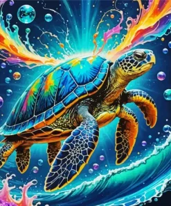 Turtle Splash Diamond Painting