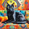 Whimsical Black Cat Diamond Painting