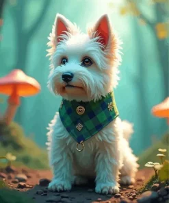 White Scottie Dog Art Diamond Painting