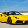 Yellow Ferrari Car Diamond Painting