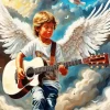Angel Boy Playing Guitar Diamond Painting