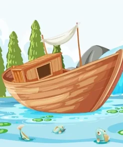 Animation Boat Diamond Painting