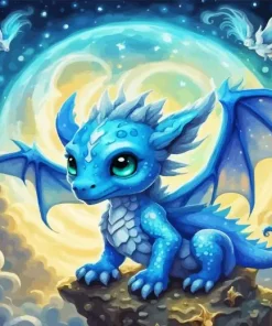 Baby Blue Dragon Diamond Painting