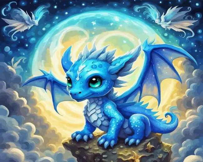 Baby Blue Dragon Diamond Paintings Baby Blue Dragon Diamond Painting
