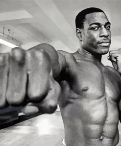 Black And White Boxer Frank Bruno Diamond Painting