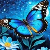 Blue And Black Butterfly Art Diamond Painting
