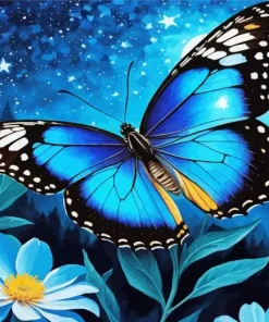 Blue And Black Butterfly Art Diamond Painting
