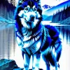 Blue Husky Diamond Painting
