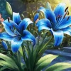 Blue Lilies Diamond Painting