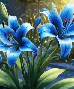 Blue Lilies Diamond Painting