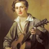 Boy Holding Guitar Diamond Painting