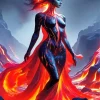 Burning Lava Woman Diamond Painting