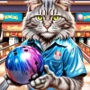Cat Playing Bowling Diamond Painting