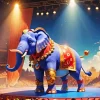 Circus Blue Elephant Diamond Painting