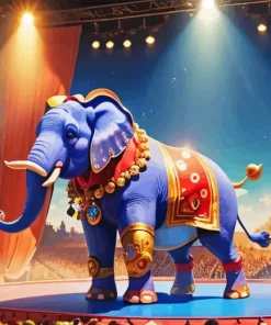 Circus Blue Elephant Diamond Painting