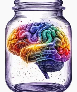 Colorful Brain In A Jar Diamond Painting