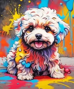 Colorful Maltipoo Diamond Painting