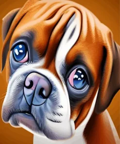 Cute Brown Boxer Puppy Diamond Painting