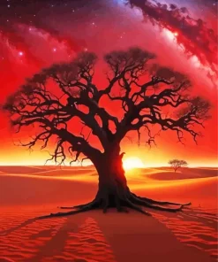 Desert Boab Tree Diamond Painting