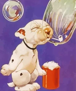 Dog Blowing Bubble Art Diamond Painting