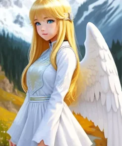Female Blonde Angel Diamond Painting