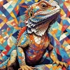Geometric Bearded Dragon Diamond Painting