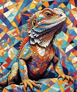 Geometric Bearded Dragon Diamond Painting